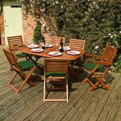 Plumley Set For 6 With Green Cushions 7 Plumley Set For 6 With Green Cushions -Flower Harvest Shop 160747 1