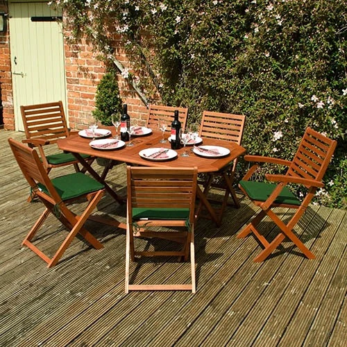 Plumley Set For 6 With Green Cushions 2 Plumley Set For 6 With Green Cushions - Image 2