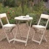 Raffles Bistro Set With Cushions - White