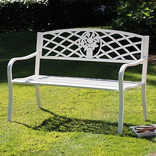 Coalbrookdale Garden Bench White 1 Coalbrookdale Garden Bench White