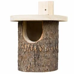 Natural Log Robin Nesting Box -Flower Harvest Shop 190048 2